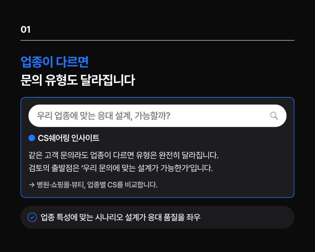 업종별 CS대행 병원 쇼핑몰 뷰티 반복문의 AI 자동화 - CS쉐어링